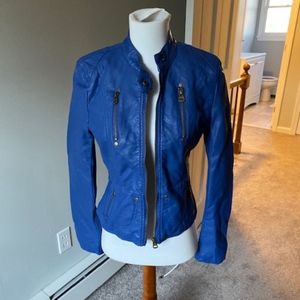 Love Culture Royal Blue "Leather" Jacket Size S